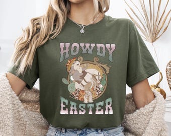 Howdy Easter Shirt, Western Easter Bunny Shirt, Cowboy Easter Shirt, Funny Easter Shirt, Retro Easter Tee, Happy Easter Sweatshirt
