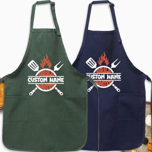 Custom Grill Master Apron, Personalized Dad Gift image 2