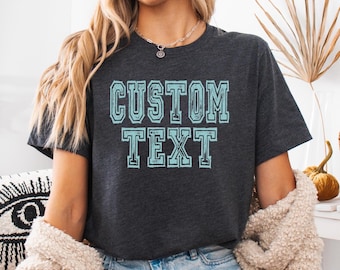 Custom Text T-shirt, Personalized Shirt, Your Own Design Shirt, Business Logo Tee, Your Photo Shirt, Matching Custom Long Sleeve