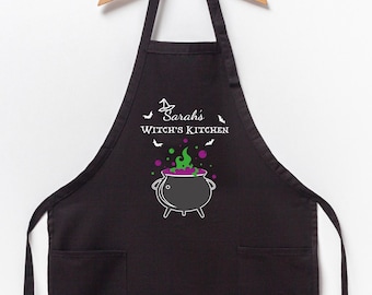Custom Witch's Kitchen Apron, Halloween Witchy Apron, Halloween Gift For Cooker, Halloween Funny Chef Gift, Witchy Vibes Apron