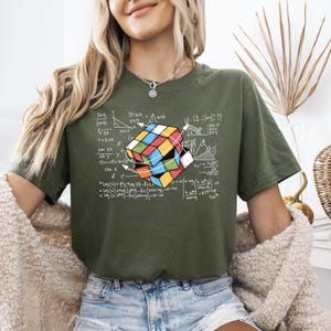 Colorful Cube T-Shirt, Cube Game Math Tee, Rubiks Solve Lover Shirt, Mat Cube Shirt Gift, Rubik Solution Formula Shirt