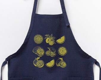 Lemons Kitchen Apron: Personalized Baking Apron, Summer Print