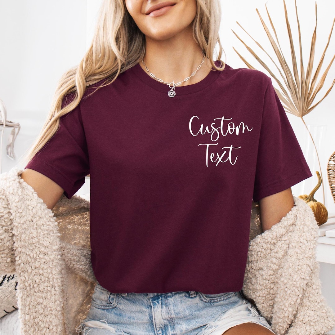 Custom Text Pocket Shirt, Personalized Name Tee, Add Your Text Shirt ...