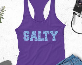 Salty Tank Top, Summer Tank Top, Vacation Tank, Women's Tank, Salty Crew, Comfy Loose Tank, Beach Shirt, Trendy Beach Tank Top