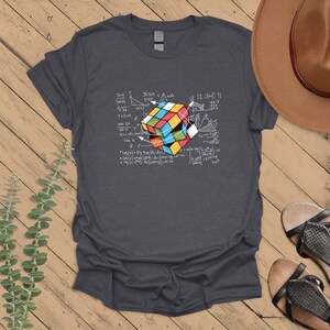 Colorful Cube T-Shirt, Cube Game Math Tee, Rubiks Solve Lover Shirt, Mat Cube Shirt Gift, Rubik Solution Formula Shirt image 6