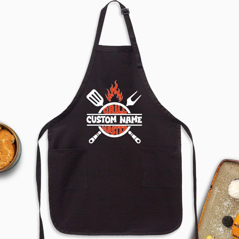 Custom Grill Master Apron, Personalized Dad Gift image 4