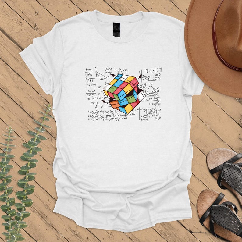 Colorful Cube T-Shirt, Cube Game Math Tee, Rubiks Solve Lover Shirt, Mat Cube Shirt Gift, Rubik Solution Formula Shirt image 5