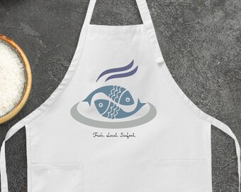 Custom Seafood Apron: Coastal Kitchen Gift