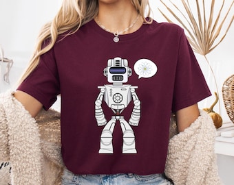 Robot T-shirt, Nerd Geek Shirt, Science Shirt, Scientific Droid Shirt, Geekery Scientist Tee, Hipster T-Shirt, Artificial Intelligence Tee