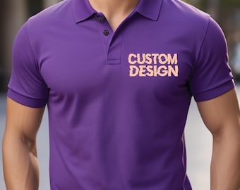 Custom Polo Shirt, Custom Text Logo Design Polo for Men and Women, Unisex Polo Shirt, Personalized Polo Shirt for Business or Casual Wear