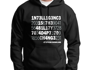 Stephen Hawking Quote Hoodie, Coded Intelligence Saying