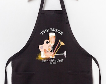 Bachelorette Apron, Bachelorette Gifts, Personalized Bridal Party, Bridal Shower Favors, Cocktail Party, Martini Bachelorette, Wedding Apron