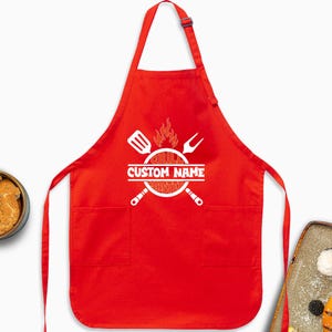 Custom Grill Master Apron, Personalized Dad Gift image 5