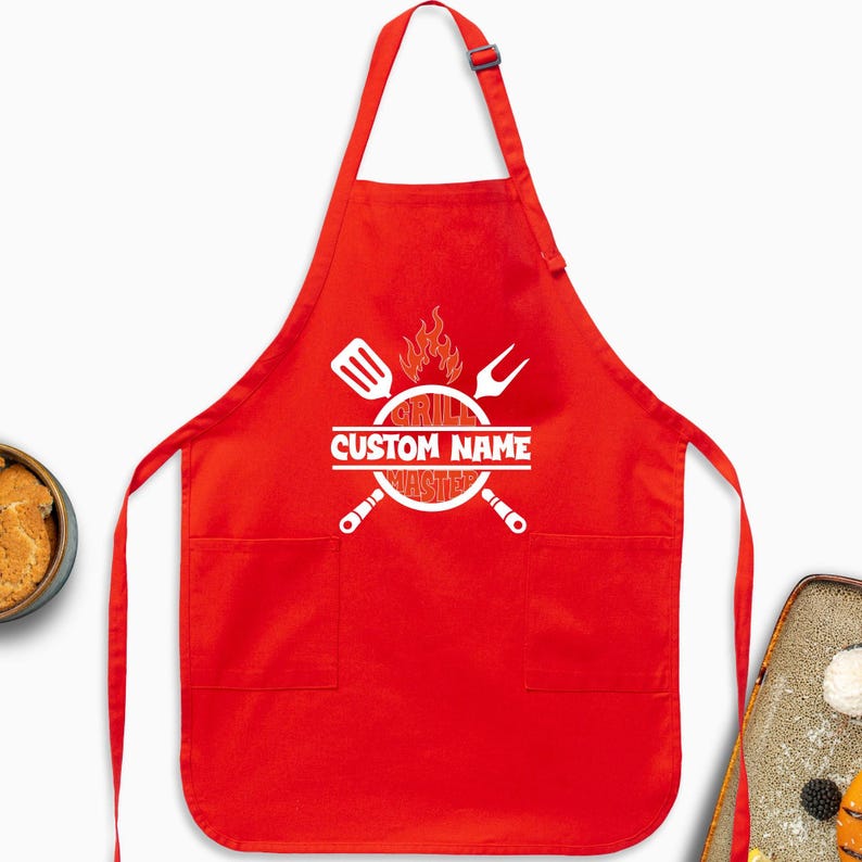 Custom Grill Master Apron, Personalized Dad Gift image 5