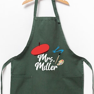 Personalized Art Party Apron, Custom Art Teacher Gift, Custom Name Apron, Birthday Apron, Personalized Gift for Artists, Paint Apron