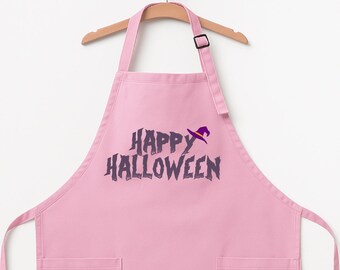 Happy Halloween Apron, Scary Season Apron, Kitchen Witch Apron, Pumpkin Apron, Horror Party Apron, Fall Season Gift