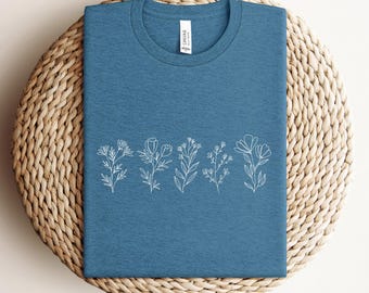 Wildflower Shirt, Floral Cottagecore Shirt, Botanical Shirt, Flower Shirt, Nature Shirt, Wildflower T-shirt, Nature-Inspired Outfit