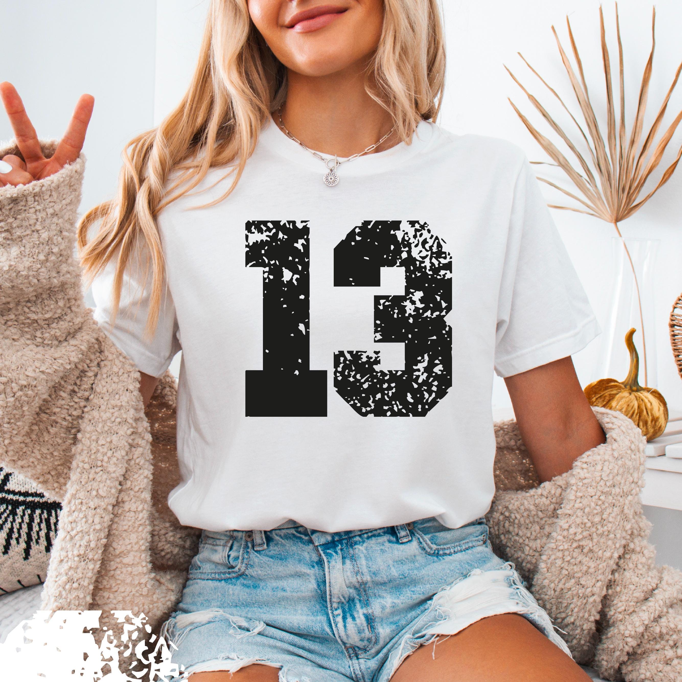 Custom Number T-shirt, Distressed Birthday Shirt, Lucky Number Sweatshirt, Player Hoodie, Kids Shirt, 13th Birthday, Custom Birthday Tee