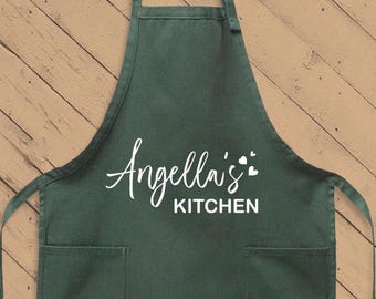 Custom Apron, Personalized Apron, Name Apron, Kitchen Apron, Apron for Women, Gift for Mom, Grandma Gift, Cooking Apron, Baking Apron