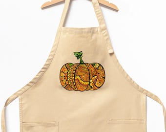 Pumpkin Mandala Fall Apron: Autumn Baking & Kitchen Gift
