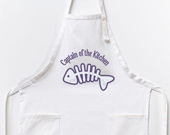 Seafood Restaurant Apron, Seafood Cooking Apron, Fishing Apron, Coastal Chef Apron, Custom Snapper Fish Apron, Fishermans Gifts