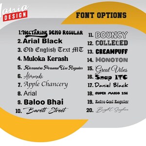 a poster with different font options for font options