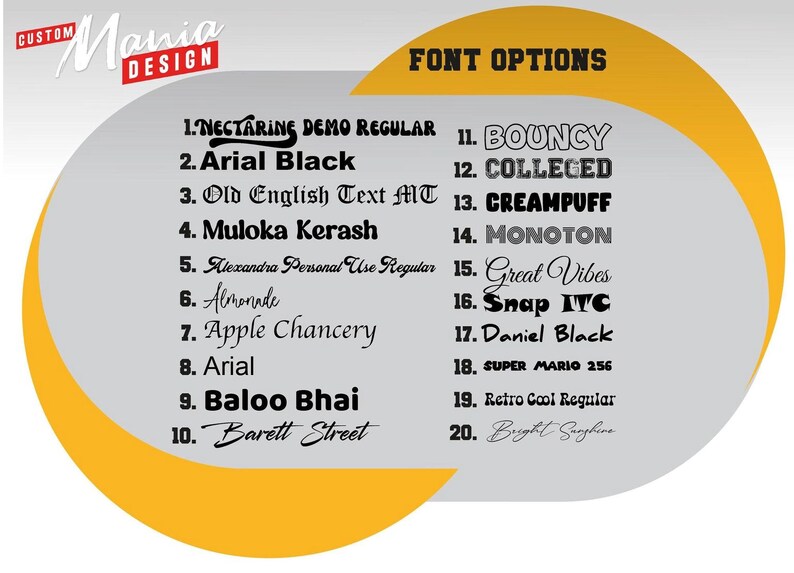 a poster with different font options for font options