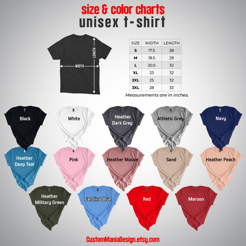 a picture of a t - shirt size chart for men and women