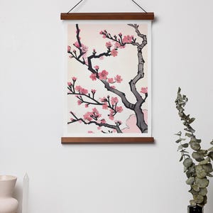 Cherry Blossom Print, Cherry Blossom Painting, Pink Tree Art, Floral Art, Floral Print, Floral Home Decor, Pink flowers, Digital Print