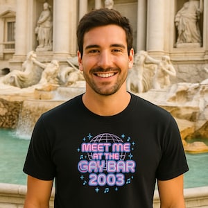 Y2K Gay Club T-Shirt: Retro Dance Party LGBTQ Pride Outfit