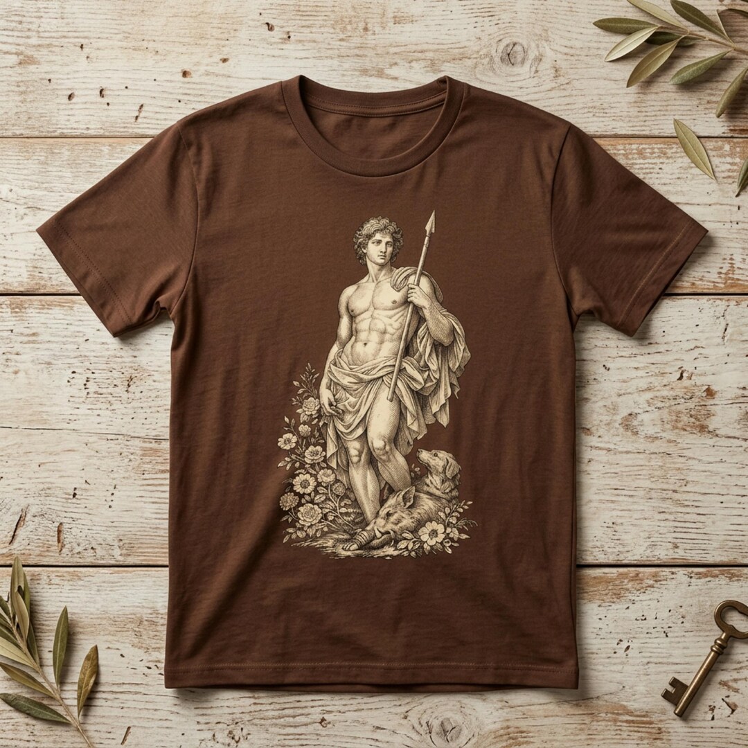 Adonis Greek Mythology T-shirt, Dark Academia Classical Art Tee ...