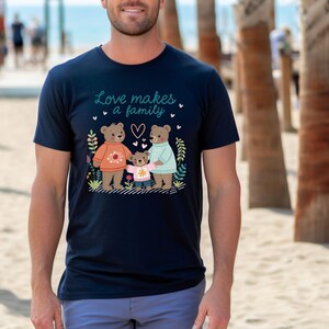 Two Dads &#39;Love Makes a Family&#39; LGBTQ Gift: T-Shirt, Mug, or Tote