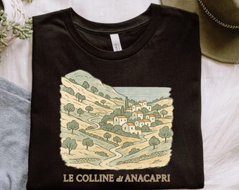 Anacapri Italy T-Shirt: Hand-Drawn Coastal Village Tee