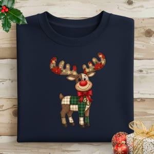 Christmas Reindeer Sweatshirt, Festive Holiday Apparel