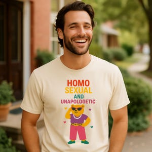 Embroidered Style Pride T-Shirt: Funny LGBTQ Bear Tee for Him