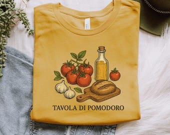 Italian Food T-Shirt: Tavola di Pomodoro, Rustic Kitchen Tee