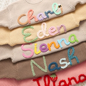 Personalized Girl Newborn Sweater,Custom Name Sweater,Name Jumper Baby,Embroidered Name Sweater for Kids,Baby Birth Announcement Sweater