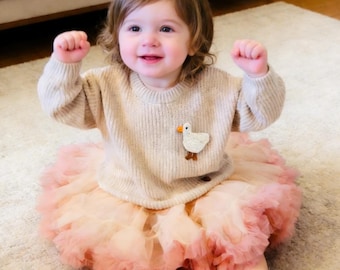 Mallard Duck Baby Sweater, Personalozed Sweater with Rubber, Duck Birthday Outfit, Embroidered One Sweater,Cake Smash Outfit,Lucky Duck Gift