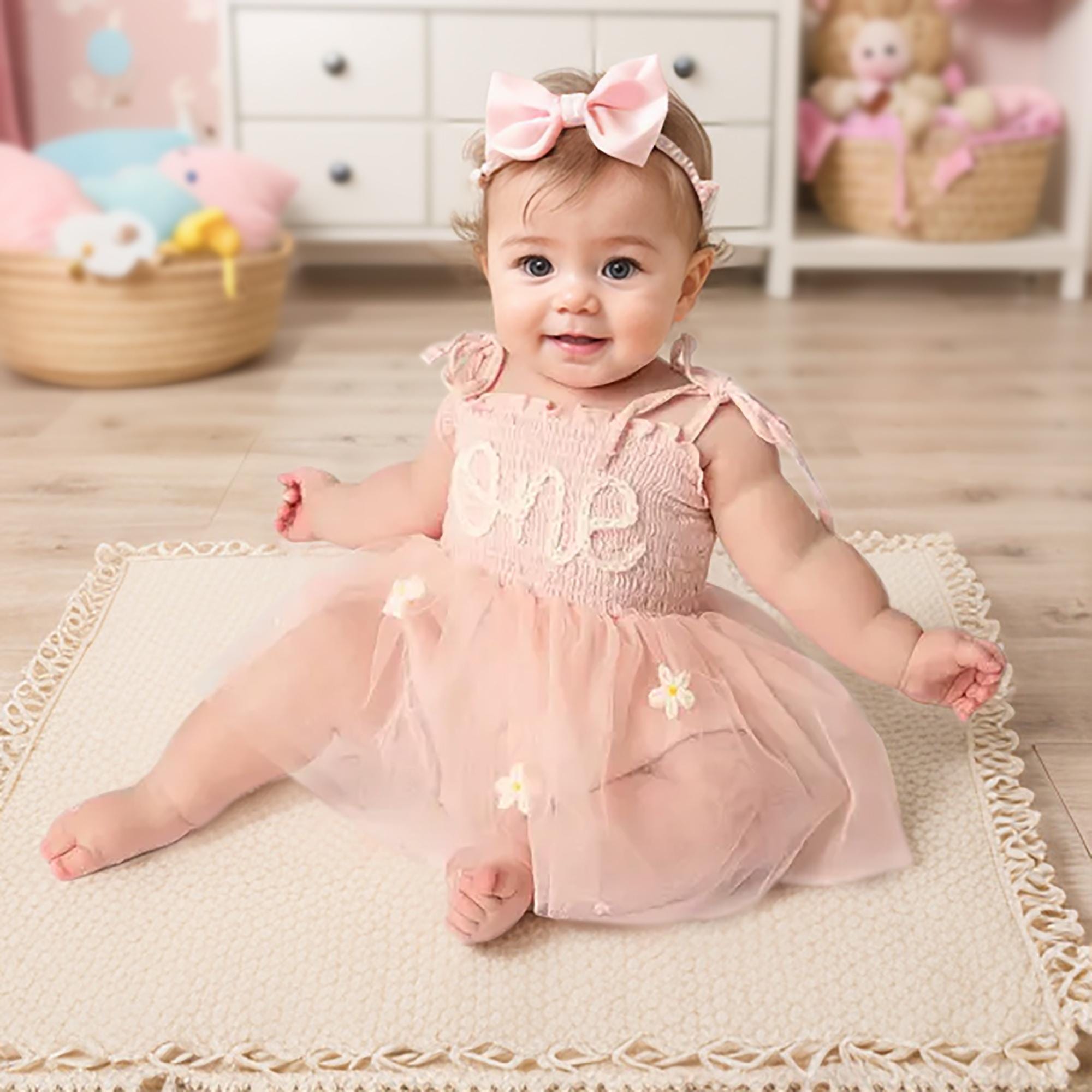dress for daughter's first birthday 1st Dresses First Birthday Party Dress season:Summer Summer Elegant Casual A-Line BIRTHDAY:4TH