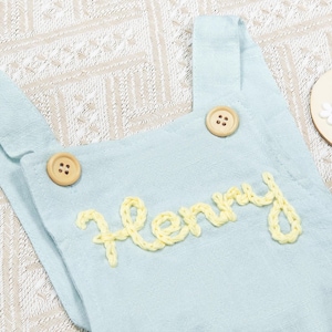 新生児男の子女の子用パーソナライズリネンロンパース、刺繍入り名前入りバブルロンパース、ノースリーブサマーロンパース、カスタムベビーボーイロンパース、1歳の誕生日