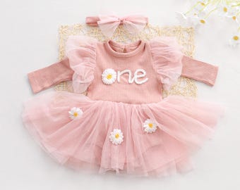 Personalisiertes ersten Geburtstagskleid, benutzerdefinierte Baby-Mädchenkleid, Baby-Tutu-Kleid, Cake Smash Outfit, 1
