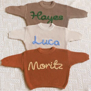 Personalized Name Newborn Sweater,Crochet Baby Sweater with Name Embroidery,Knitted Name Boy Sweater,Custom Baby Clothes,Baby Shower Gifts
