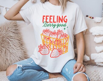 Fruity Fun T-shirt, Casual Summer Tee, Gift for Fruit Lovers, Unisex Apparel, Strawberry Theme Shirt, Everyday Comfort Wear