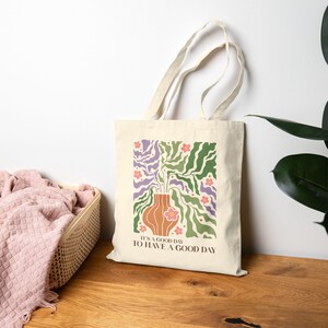 Cheerful Cotton Canvas Tote Bag | Eco-Friendly Shopping Bag | Gift for Friends | Floral Design | Everyday Carry-All