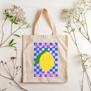 Vibrant Lemon Tote Bag, Eco-Friendly Shopping Bag, Beach Bag, Funny Gift for Friends, Summer Vibes, Travel Essentials