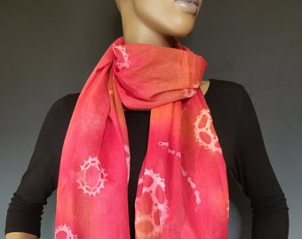 Bicycle Gears Cotton Sunprinted Scarf 20x66 inches