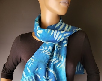 Cotton and Silk Sunprinted Scarf 12x56 inches