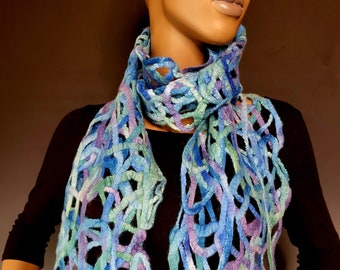 Hand-dyed Scribble Felted Scarf