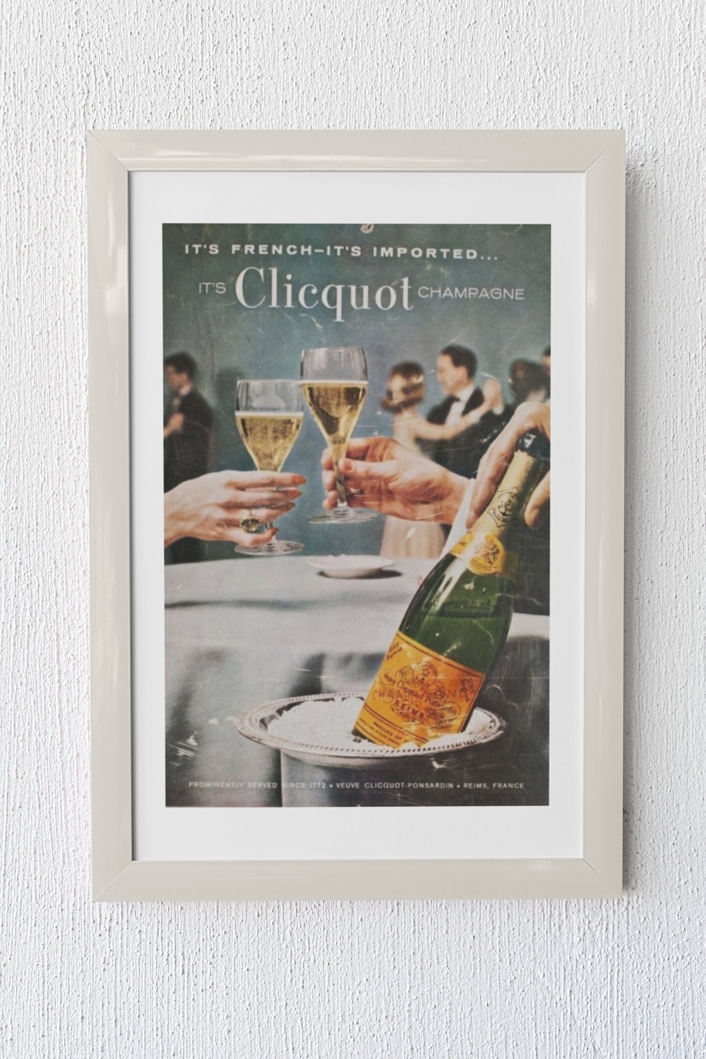 Vintage French Veuve Clicquot Poster Retro Champagne Print French Art — free download