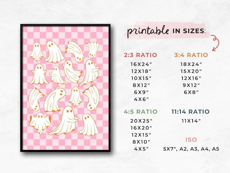 Printable Wall Art for Pink Halloween Decor